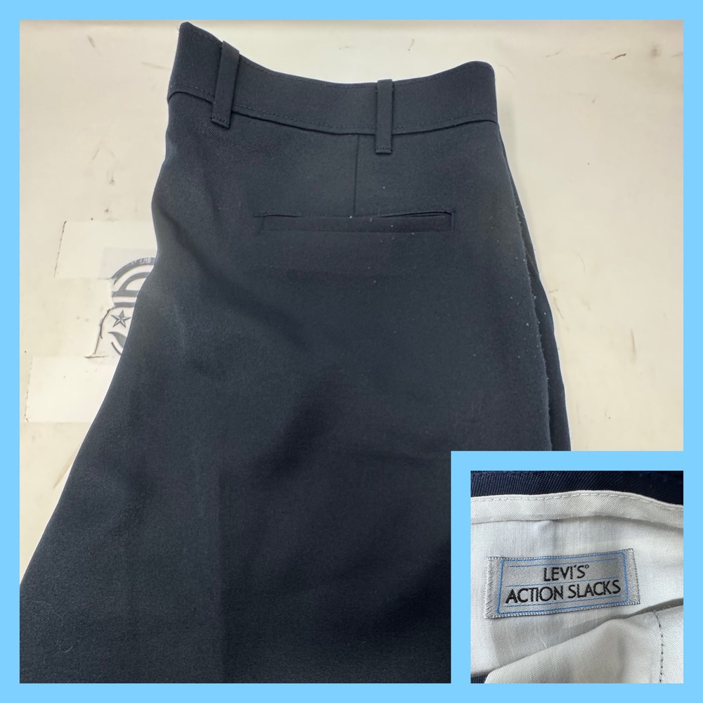 Vintage Levi's Action Slacks Women's Navy Blue Classic Fit Dress Pants 19x32